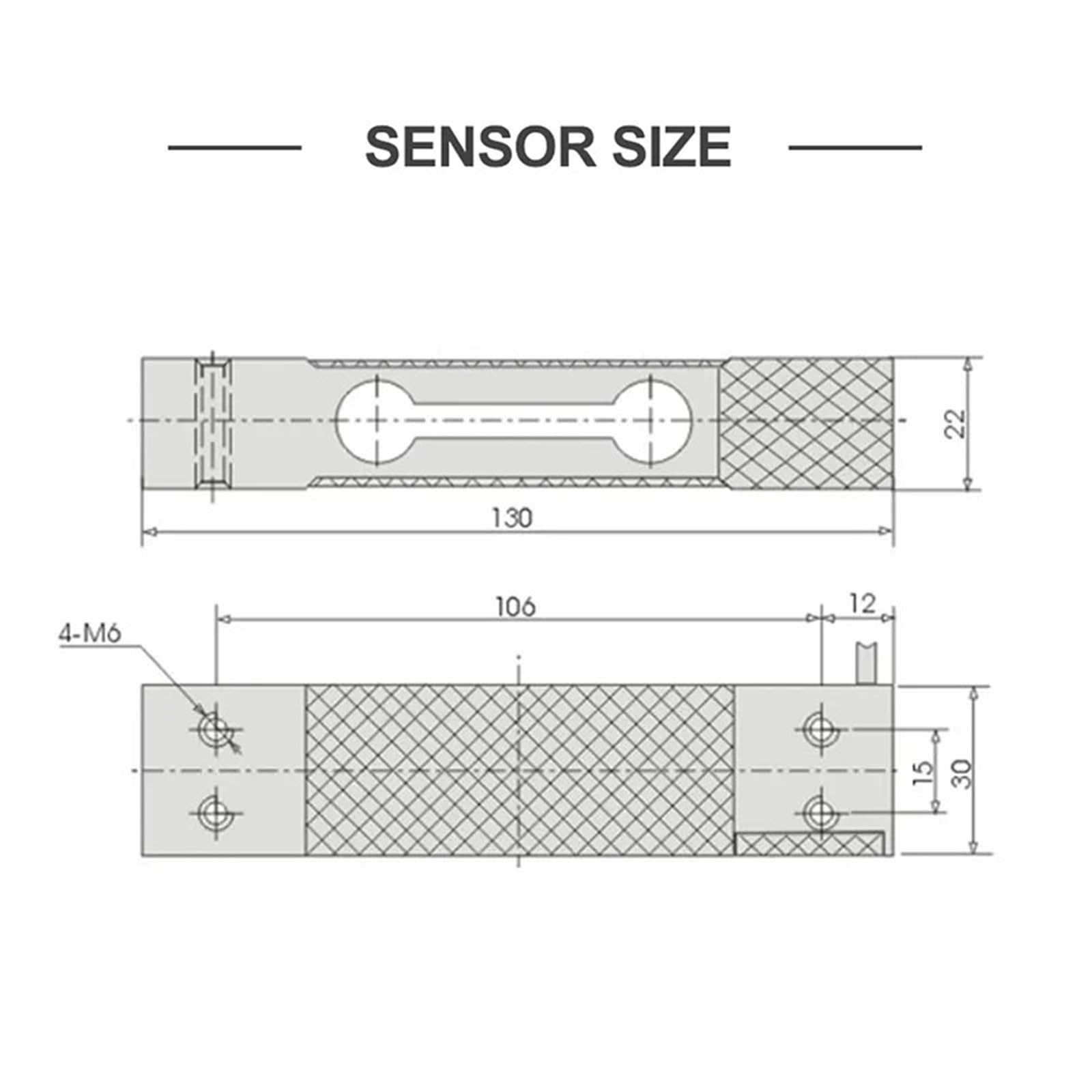 Sensor de pesaje punto único aluminio P130, célula carga for balanza electrónica (1 unidad)(30KG)