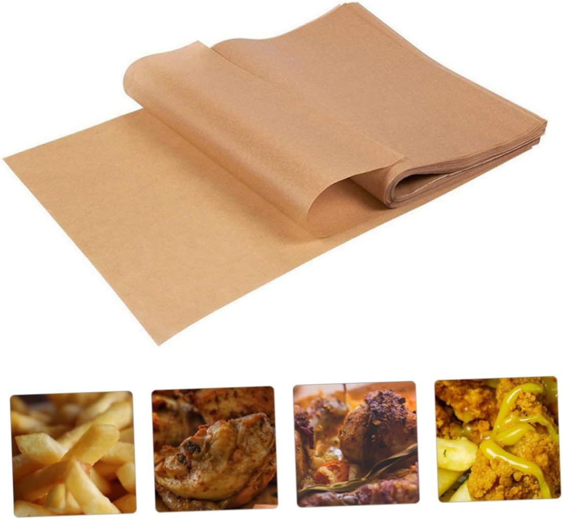 200pcs Non-stick Baking Paper Unbleached Oil-absorbing Bbq Paper for Air Fryer and Oven Oilproof Cooking Parchment for Easy Cleanup