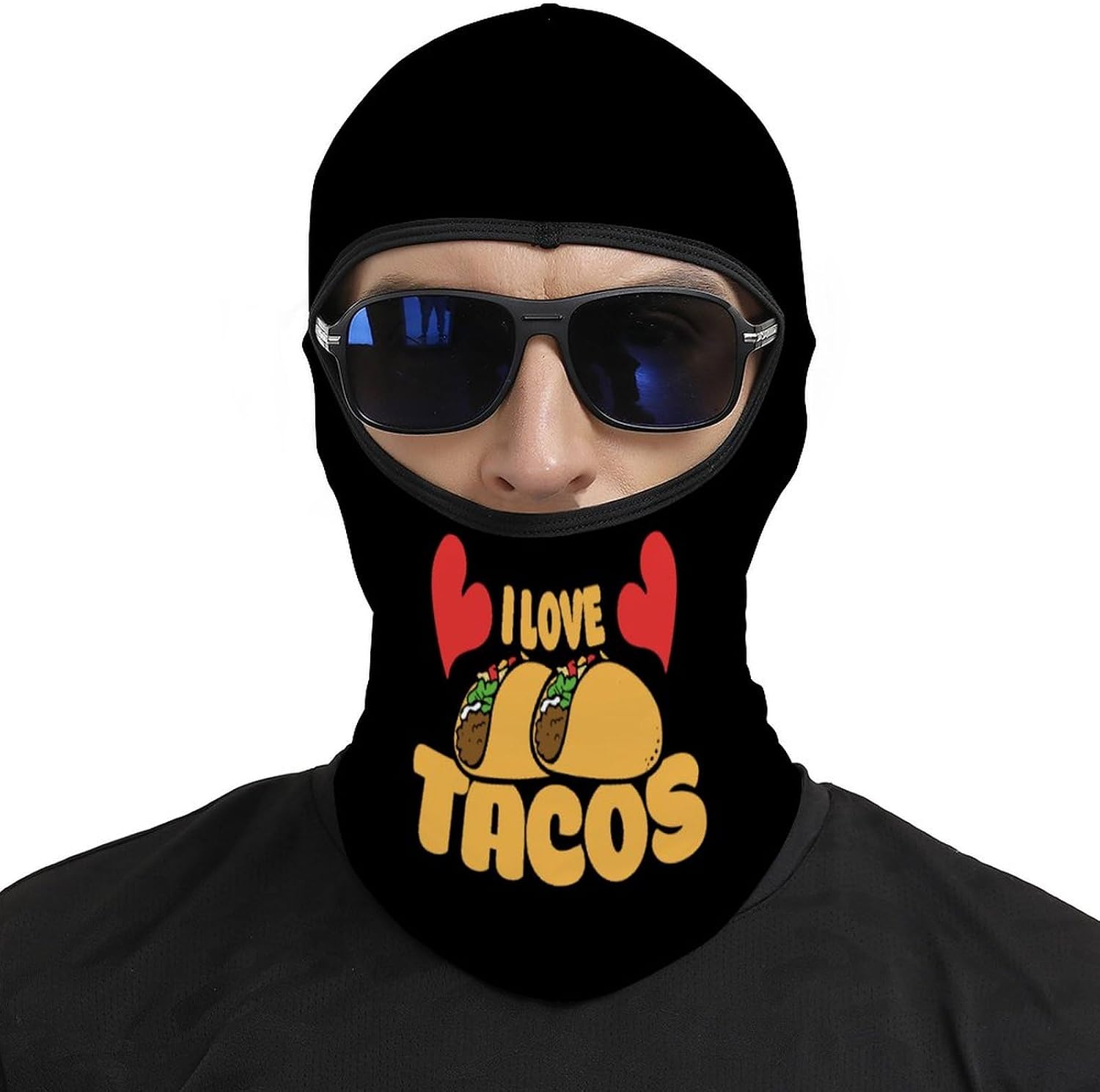 I Love Tacos Balaclava Face Mask Cycling Full Face Mask Windproof Sun UV Protection Hood for Women Men