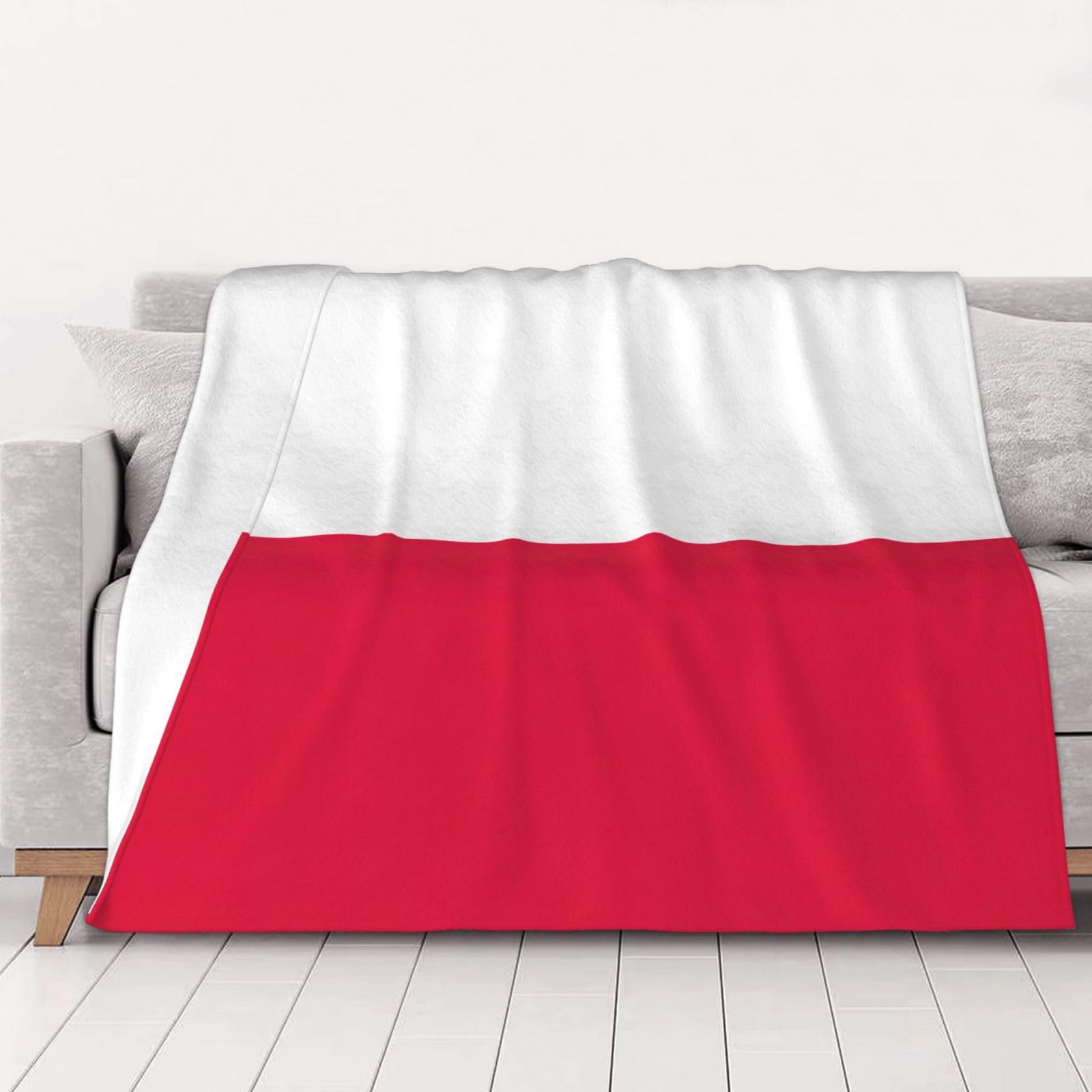 Couverture drapeau polonais en flanelle douce pour canapé et lit toutes saisons