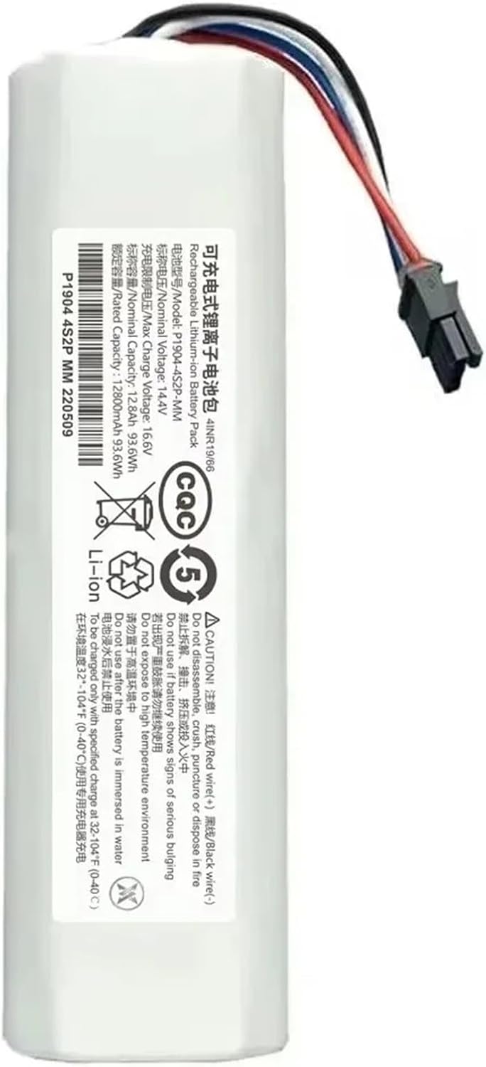 14.4V Robotic Vacuum Cleaner Replacement Battery，Compatible For Dreame，F9 D9 L10 Z10 Pro Plus MAX RLS3 RLS5 RLS5L RLS5D Accessories Parts(5200mAh 2pcs)