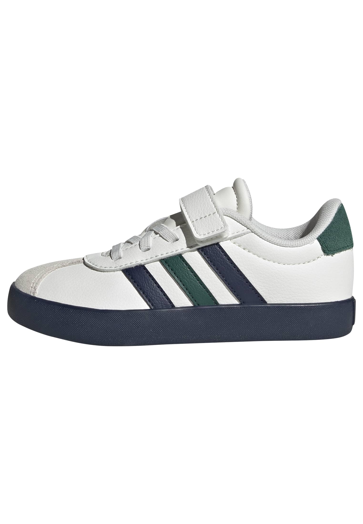 adidas Unisex Kids VL Court 3.0 Hook and Loop Shoes Kids, core White/Collegiate Navy/Collegiate Green, 2.5 UK