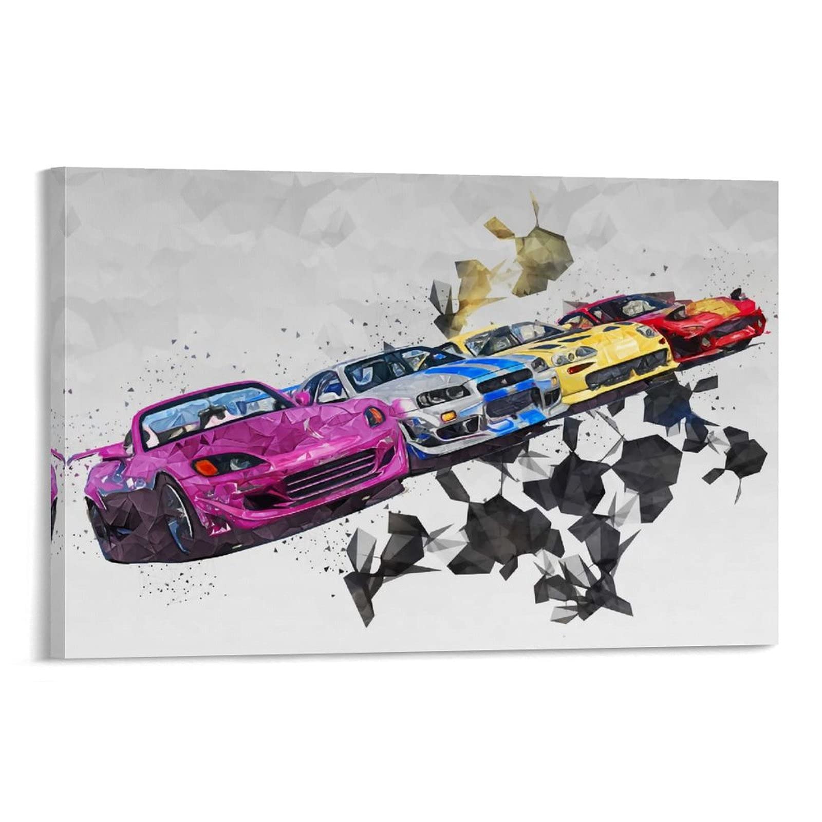 Hellove Frame-Style1 Jdm Sport Car Poster 2 Fast 2 Furious Poster Decorative Painting Canvas Wall Art Living Room Posters Bedroom Painting 08X12inch(20X30cm)