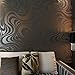 Q QIHANG Modern Abstract Curve 3D Wallpaper Roll Mural Papel De Parede Flocking for Striped Black Brown Color Unpasted Living Room Wall Paper 0.7m x 8.4m=5.88㎡