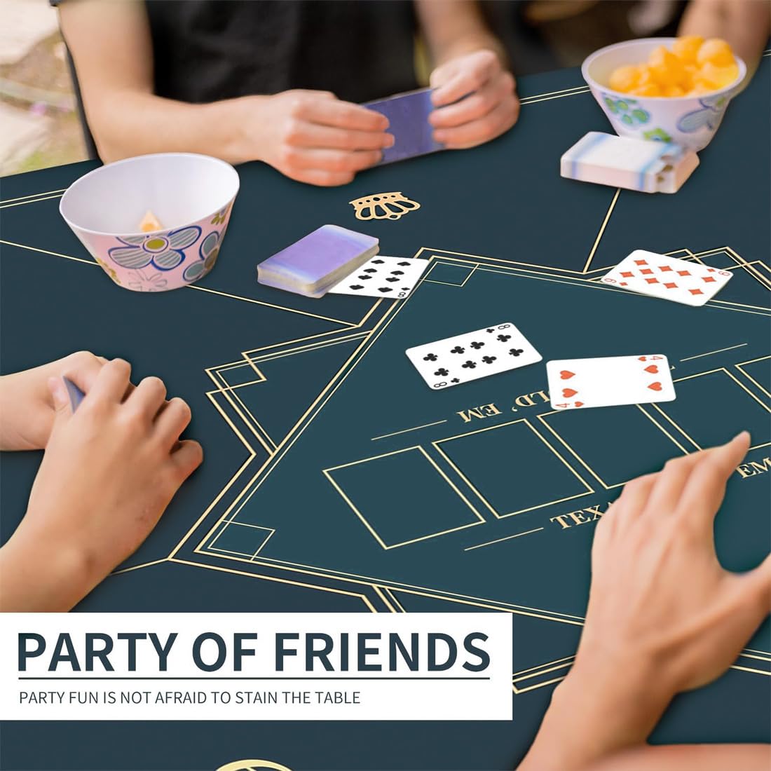 Alfombrilla De Póquer Cuadrada, Tela Verde Texas Holdem Para Mesa De Juego, Alfombrilla De Mesa De Póquer, Alfombra Verde De Juego (80 X 80 Cm)