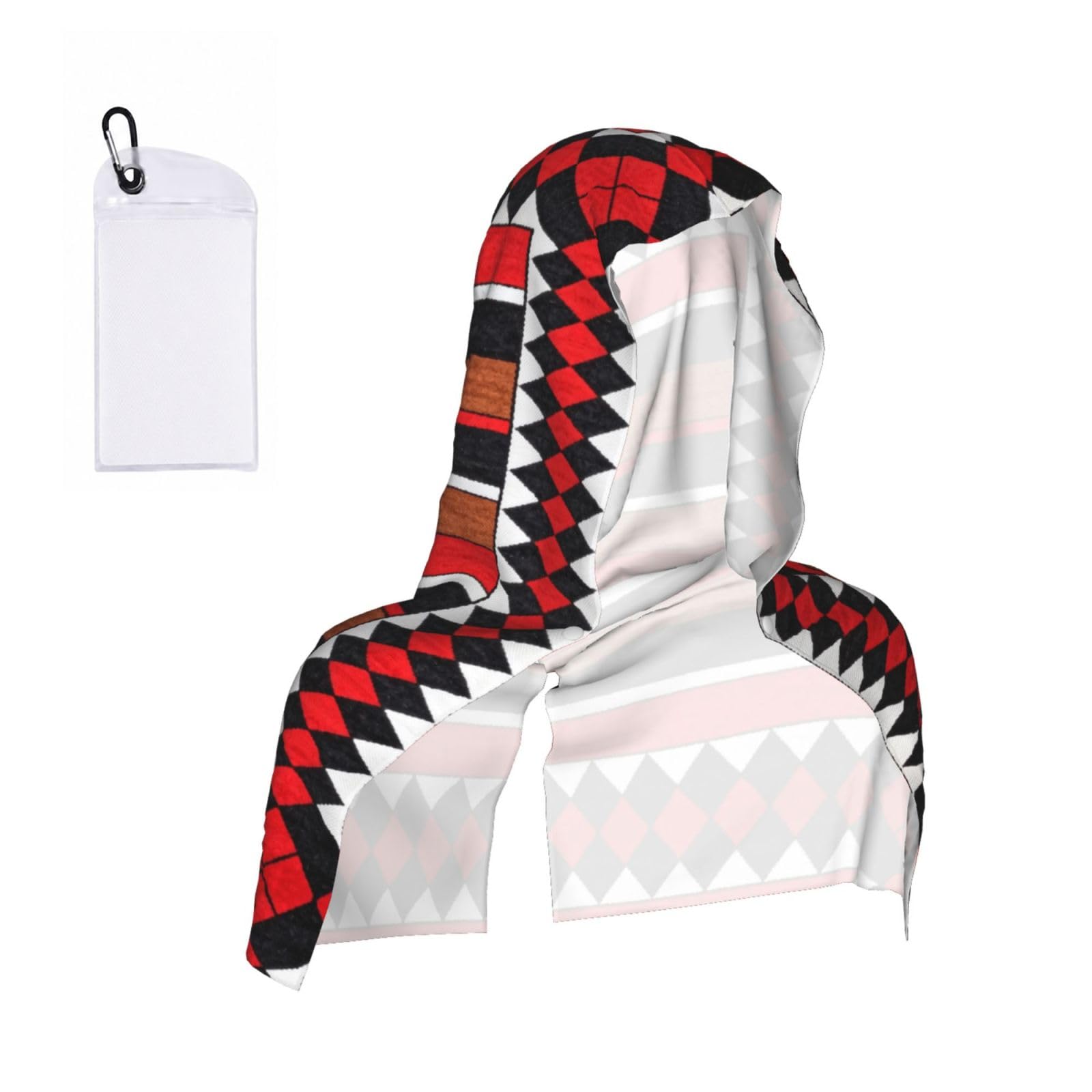 CNTDBU Geometric stripes Cooling Towel Hooded-Instant Chill Neck Cover for Sports, UV Cooling Rag for Running Gym