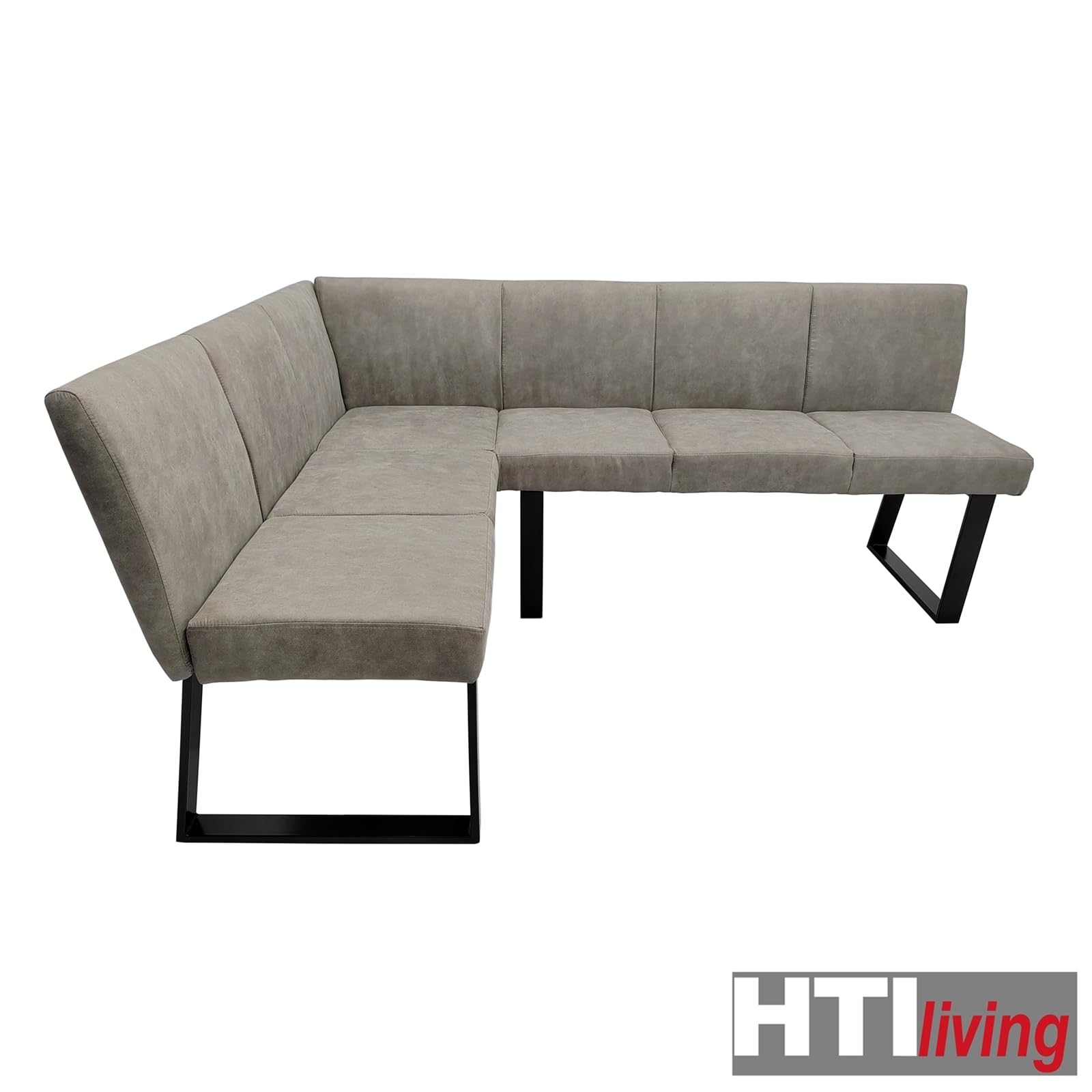 HTI living Eckbank 152 x 192 cm Vemal kurzer Schenkel Links Sitzbank Polsterbank Kunstlederbezug Metallgestell