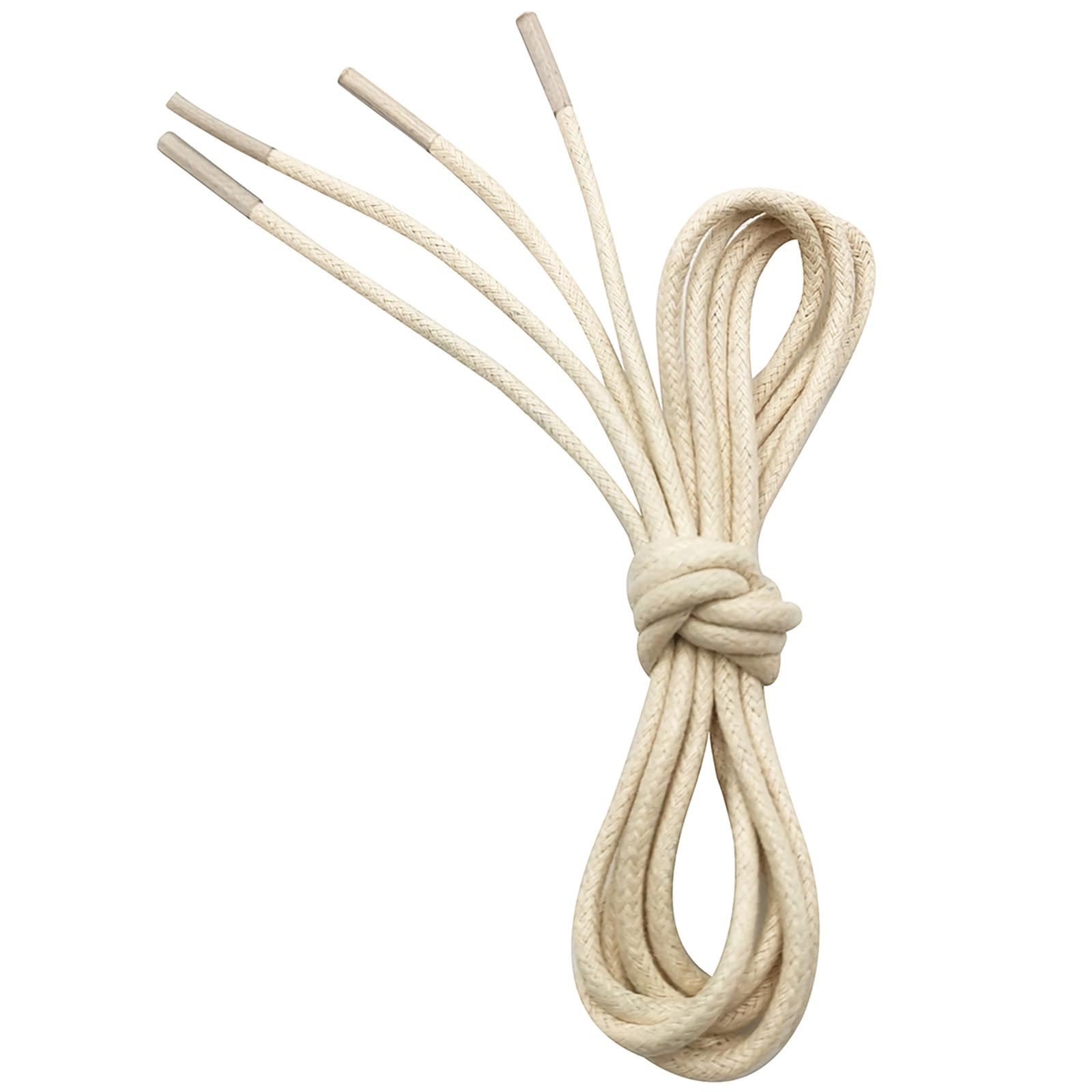 VSUDO Waxed Round Formal Dress Shoe Laces, Diameter 2.5mm Thin Oxford Shoelaces for Brogues Derby or Blucher Shoes, Replacement Shoestrings for Oxford Ankle Boots or Desert Boots 24" ( 60 cm ) - 1 Pair Beige