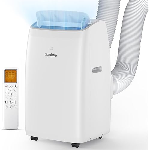 Dual Hose Portable Air Conditioner, [2026 Upgraded] Full DC Inverter Compressor, Energy-Saving 13.6 CEER, Low Noise (45dB), Cools Room up to 500 Sq.Ft., Backlit Remote Control, 14,000BTU, White