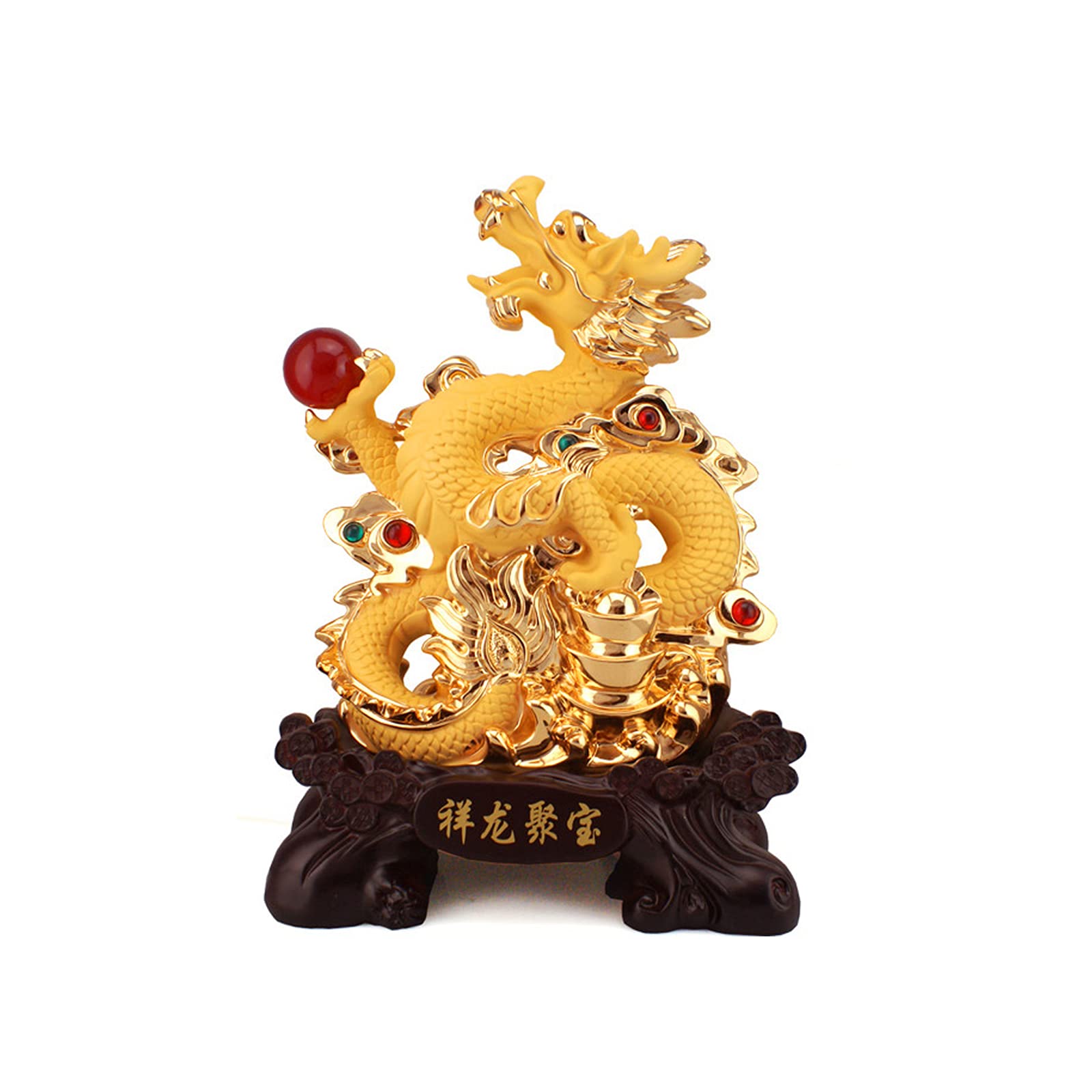 Statue de dragon chinois doré pour briser la monotonie de votre décoration - 8