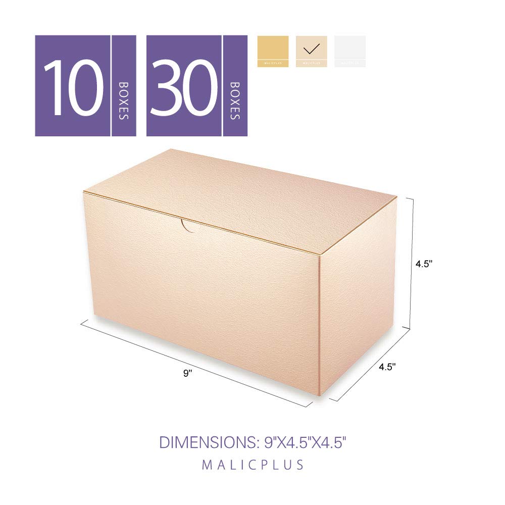 MALICPLUS 30 Champagne Gold Gift Boxes 9x4.5x4.5 Inches Premium Gift