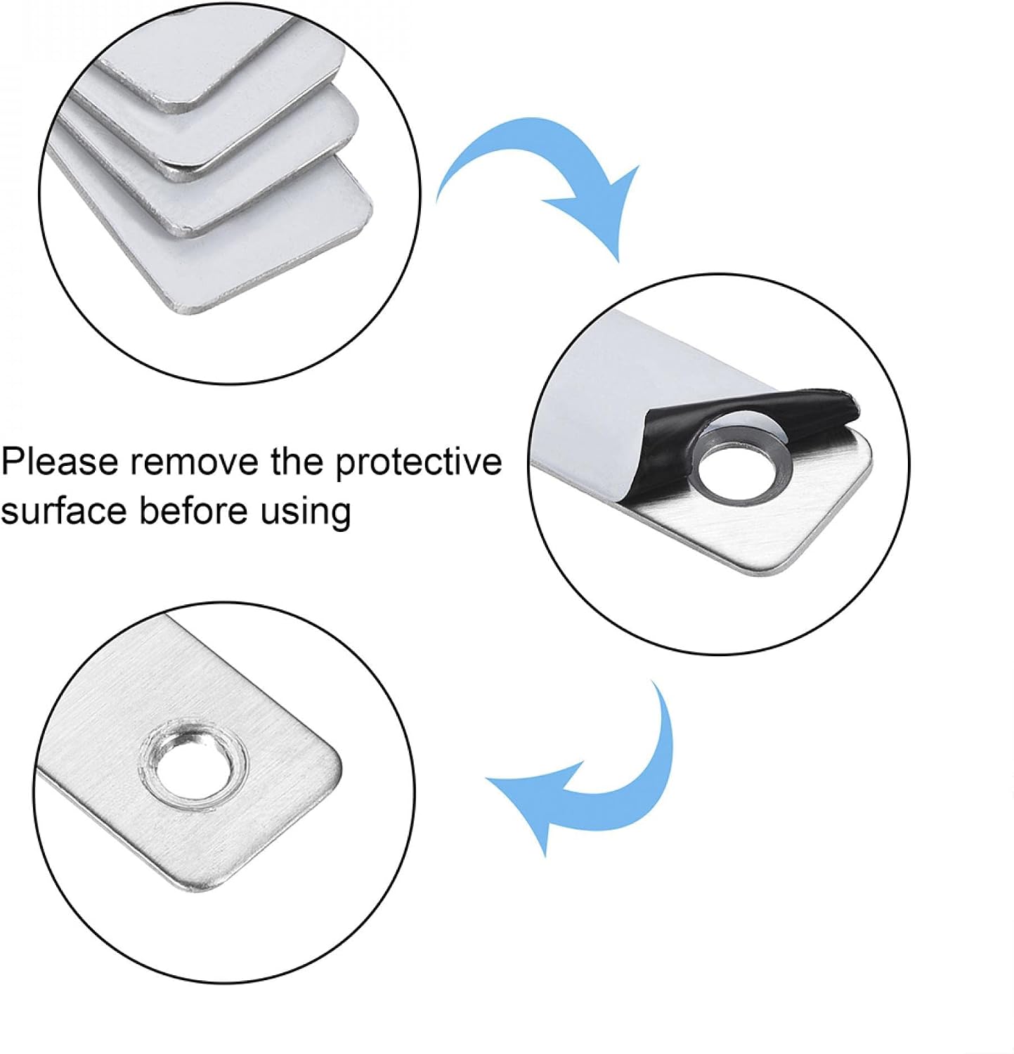 uxcell Flat T Shape Repair Mending Plate, 50mmx50mm, Stainless Steel Joining Bracket Support Brace, Pack of 5