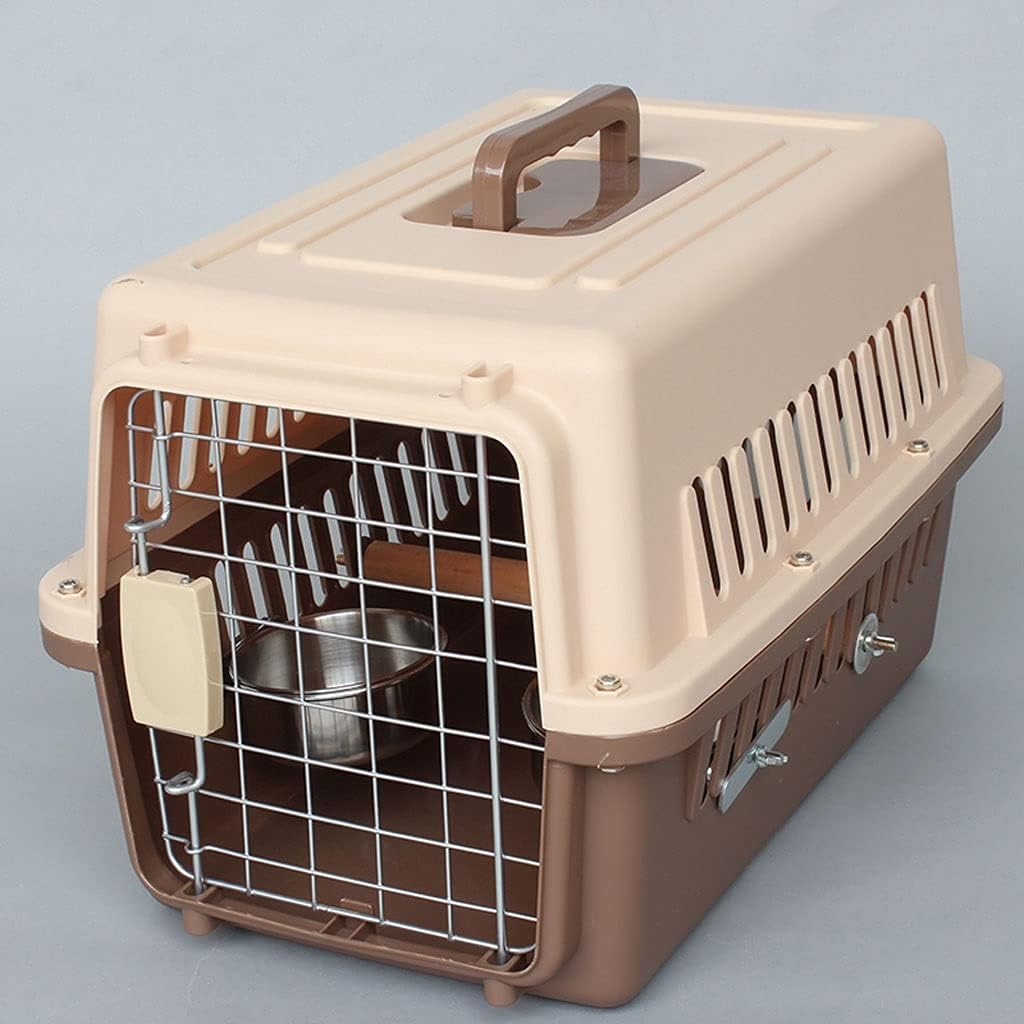 Bird Cage Pet Small Parrot Out Box Portable Birdcage Suitcase for Small Parrot Canary or Other Small Animal Flight Box Birdcages (Color : Brown) image 5