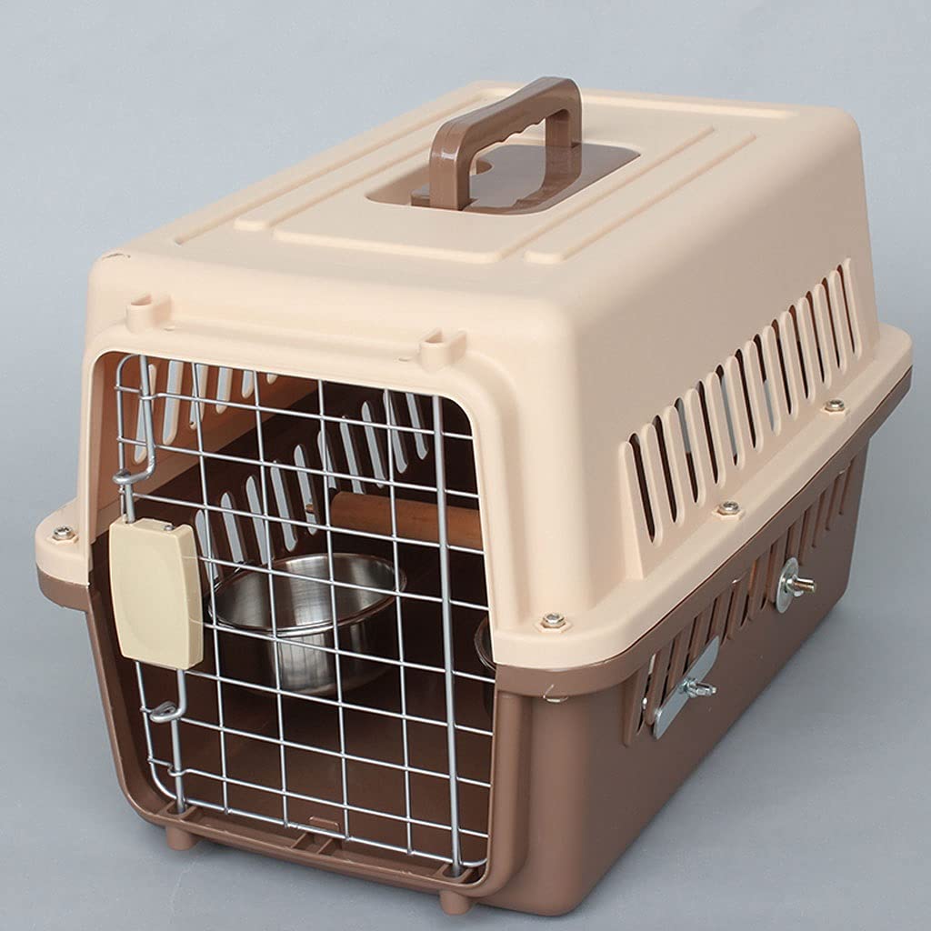 Gabbia Voliera Scatola per Pappagallo per Animali Domestici, Valigia Portatile per Birdcage per Piccolo Pappagallo, canarino o Altro Piccolo Box di Volo Animale Bird Cage (Color : Brown)