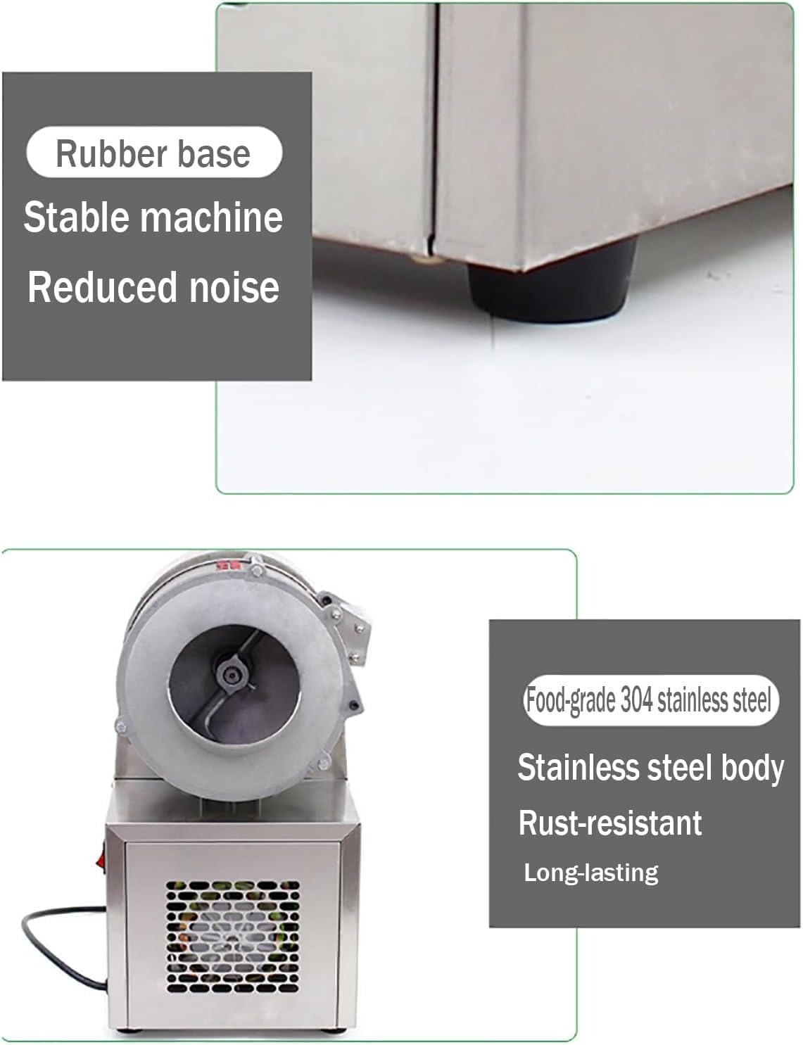 Electric Vegetable Cutter,Commercial Fruit Slicer,Waterproof and Easy to Clean,Low Noise,Thermal Design,Stainless Steel for Potatoes and Fruits,Precise Slicing (4mm)