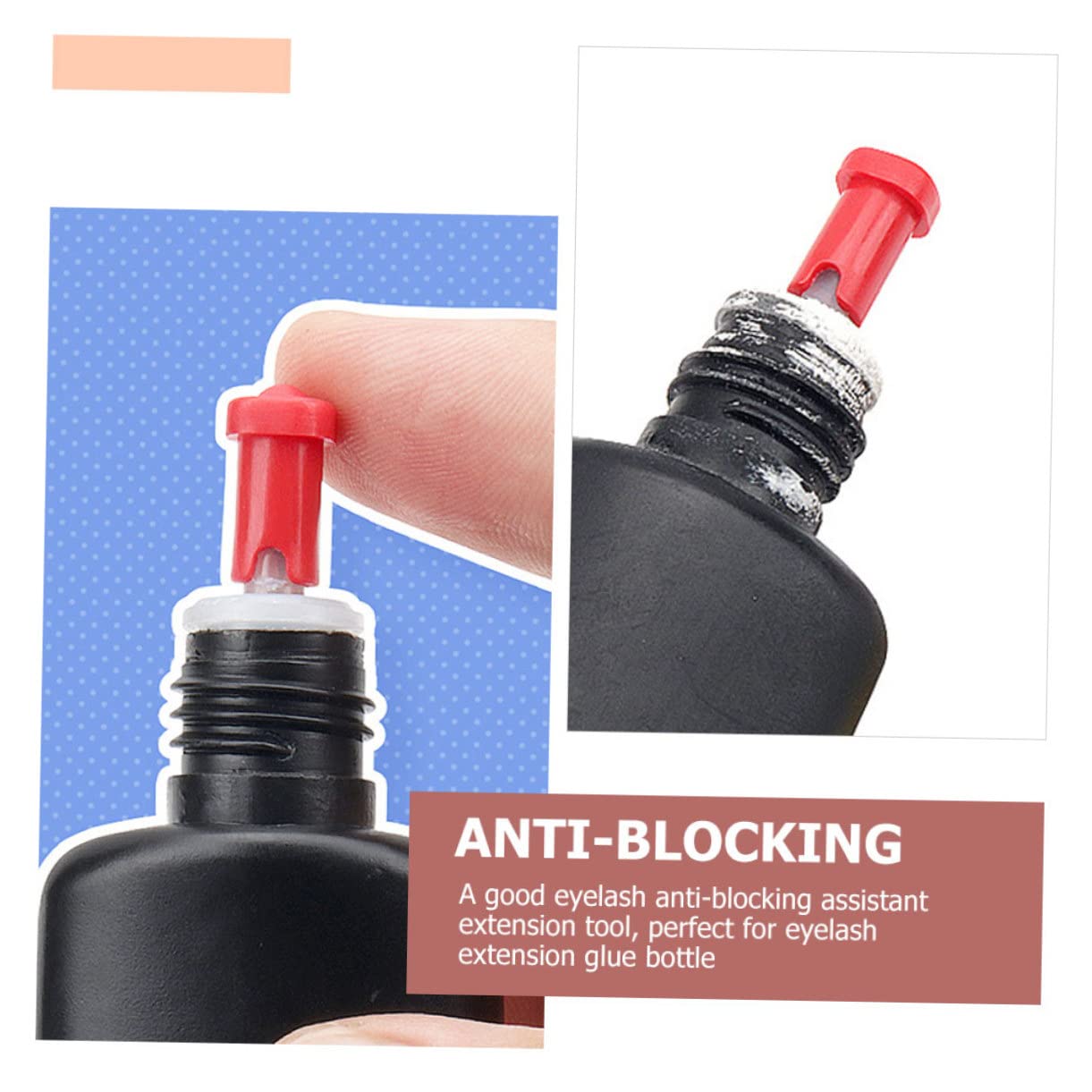 POPETPOP 300pcs Lash Extension Supplies Blocking Needles for Eyelash Glue Bottle Nozzle Needle Lash Tool Portable