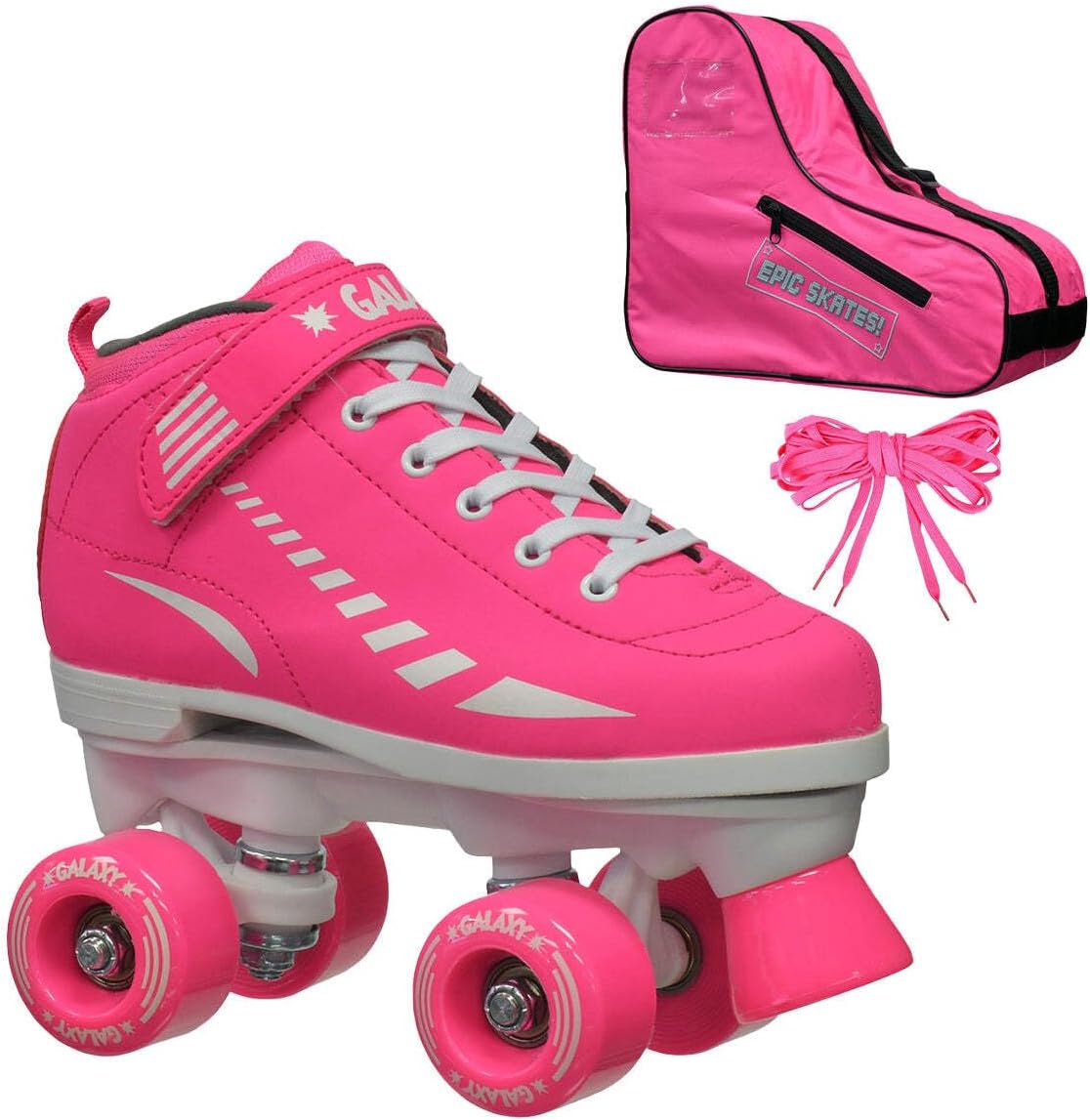 Epic Galaxy Elite Pink Quad Roller Skates Package