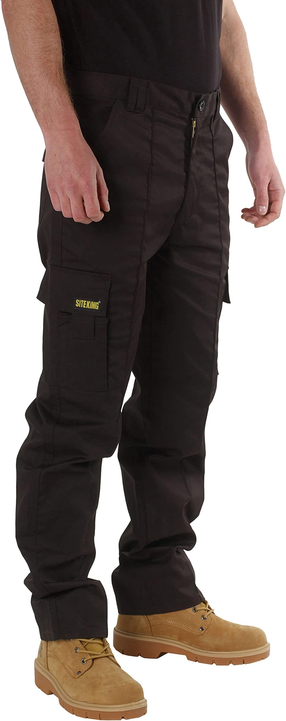 SITE KING Mens Cargo Combat Work Trousers Sizes 28 to 56 with Button & Zip Fly