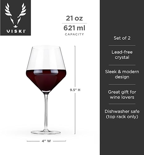 Vista 9 de Viski, copas de champaña de vidrio., Raye Burgundy copas, 9.5", Transparente