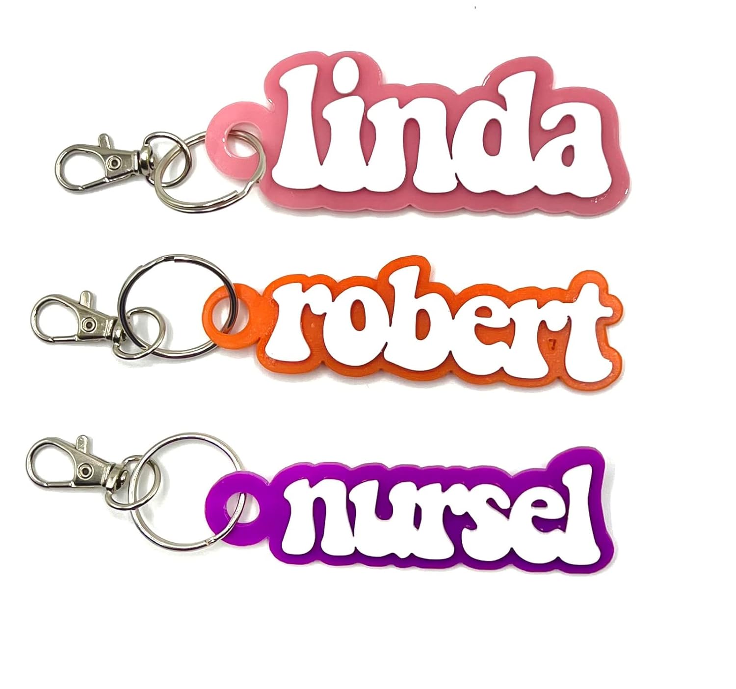Keychains, Personalized Acrylic Keychain With Color Options, Name Tags, Bag Tag