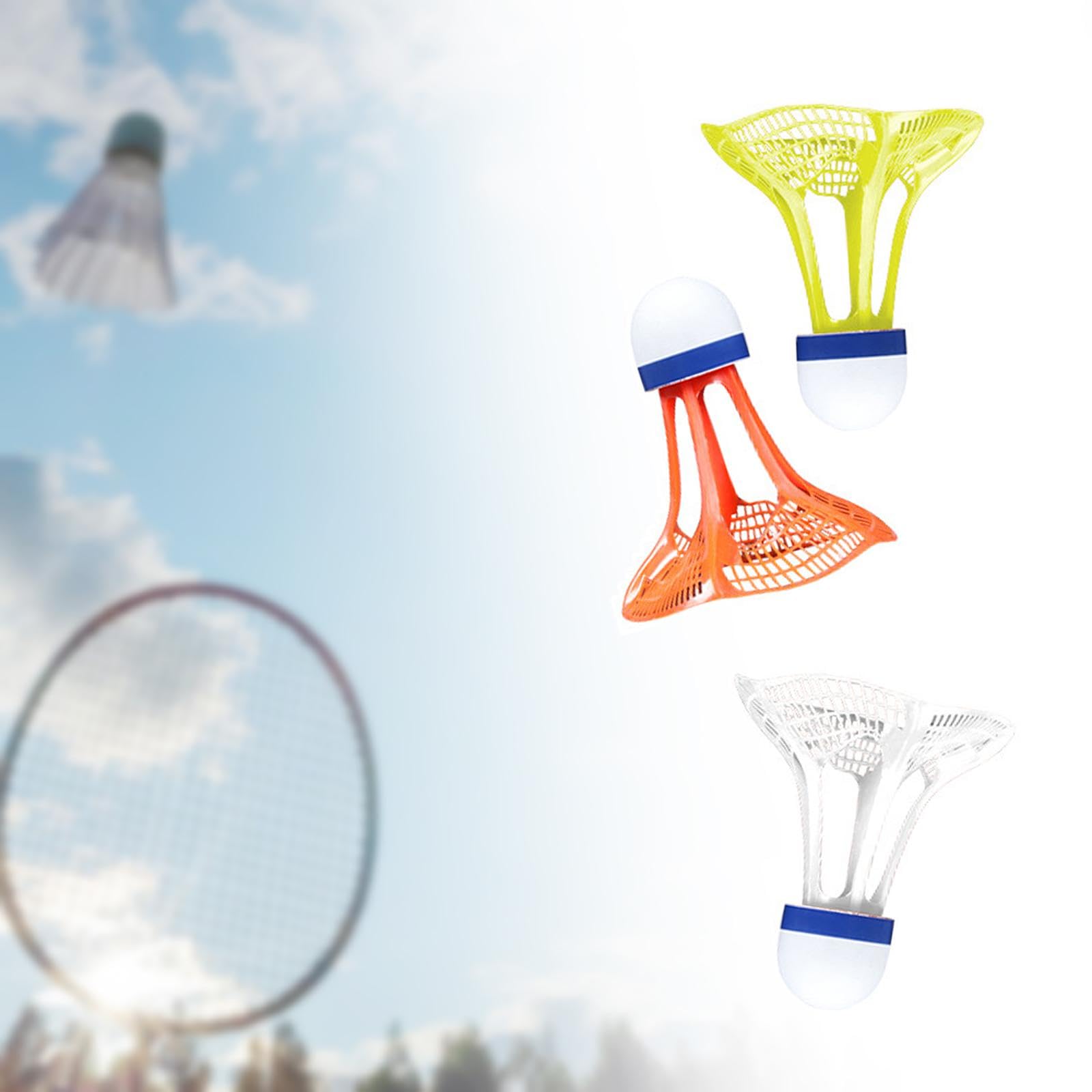 Fancyes 3 Pieces Windproof Badminton Sports Training Wind Resistant Badminton Shuttlecocks Badminton Balls for Parks Yard Grasslands, Mixed Colors