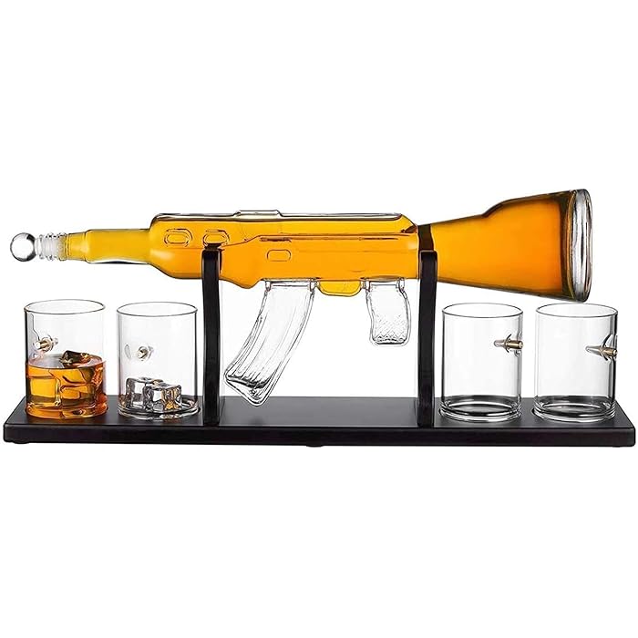 Buy Whiskey Decanter set AK47,1000ML Gun Shaped Glass Whiskey