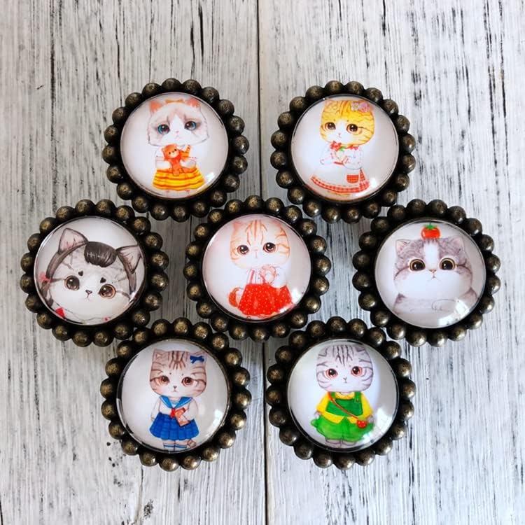 Retro Creative Handle Cute Crystal Door Knobs Cabinet Knobs and Handles for Kid's Room Drawer Cupboard Kitchen Pull Handles|Cabinet Pulls| - - (Color: A)