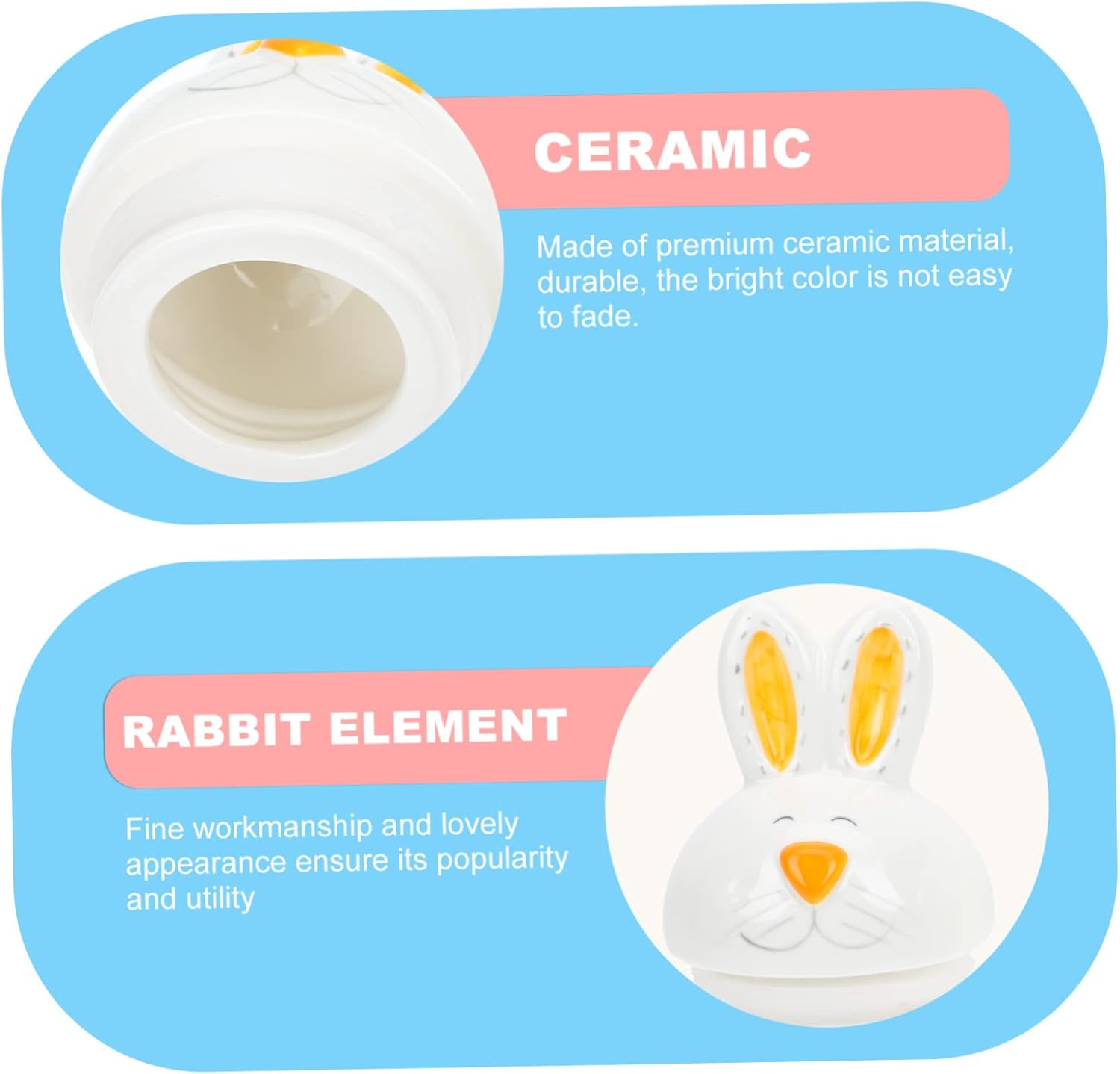 DECHOUS Easter Storage Jar Home Décor Easter Rabbit Canister Easter Bunny Figure Coffee Storage Jar Holiday Cookie Jar Candy Jars for Candy Buffet Easter Ceramics Teapot Dry Food