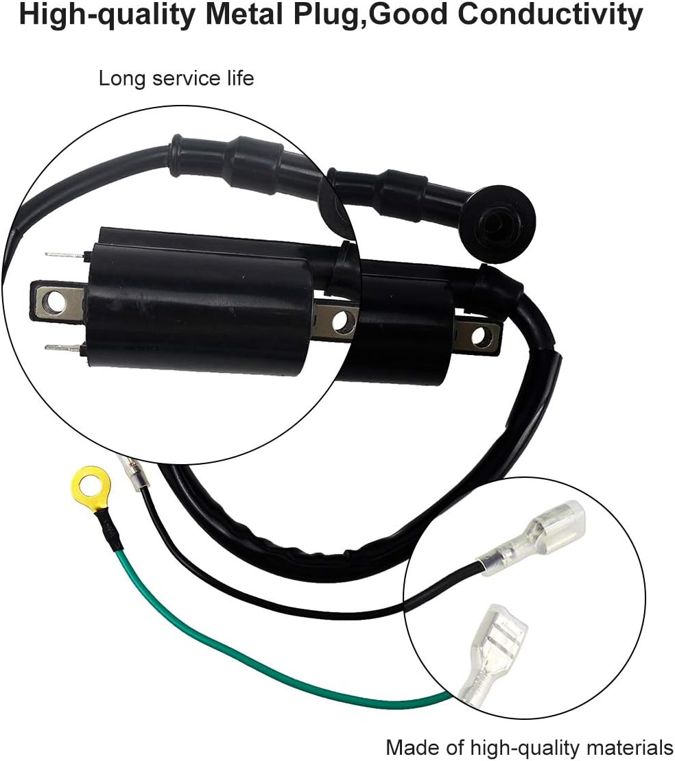 2Pcs Ignition Coil & Cap Fit for Honda CB350 1968-1972 CB360T 1975-1977 CJ360T 1976-1977 CL350 1968-1973 CL360 1974-1976 SL350 1969-1973