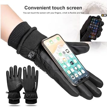Winter Gloves Men & Women Waterproof, Windproof, Touchscreen, Anti-Slip, Thermal Winter Gloves for Outdoor Cold Weather