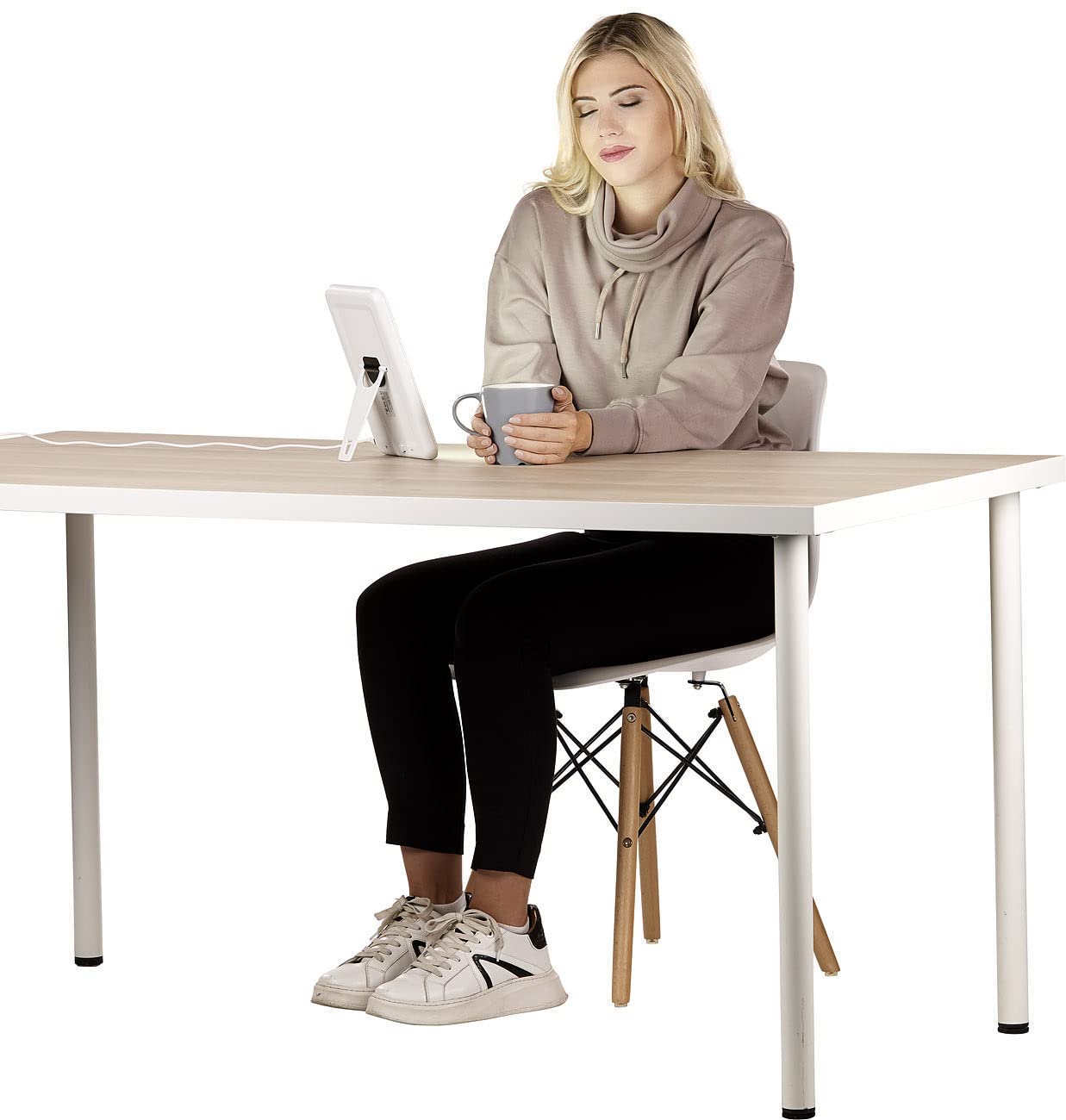 Lunartec Tageslichtleuchte: 2er-Set CCT-LED-Tageslichtlampe, 10.000 Lux, Timer, USB-C, 3000-6500K (Tageslichtlampe Lichttherapie, Vollspektrum, Panel)
