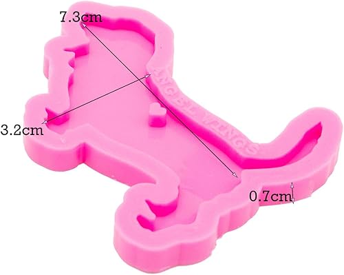 Miniatura 2 de Super brillante Basset Hound moldes de silicona llavero DIY lindo collar de perro joyería de resina epoxi molde de silicona llavero colgante resina