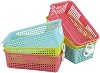 Plastic Office Desktop Storage Basket, 6 Packs Small Colored Baskets