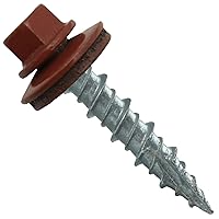 Vista 11 de Tornillos para techos de metal: (250) 10 x 1 ABC Tornillo de techo de chapa de metal gris de 10 x 1 ABC. Tornillos de revestimiento de metal a