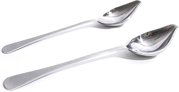 Professional Culinary Saucier Decorating Spoons 2-piece Plating Kit for Precision Drawing with Sauces Stainless Tapered Spouts