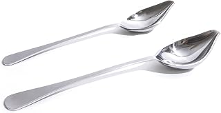 Professional Culinary Saucier Decorating Spoons 2-piece Plating Kit for Precision Drawing with Sauces Stainless Tapered Spouts