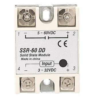 SSR-60DD DC-DC Solid State Relay 60A 3-32VDC to 5-110VDC Solid State Relay Module for Distribution and Control Devices Machine Control