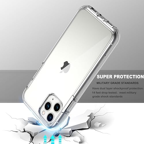 Miniatura 5 de COOLQO Funda compatible con iPhone 11 Pro de 5.8 pulgadas, con 2 protectores de pantalla de vidrio templado, silicona transparente de cobertura