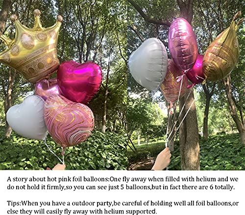Image of Pink Balloons Birthday Decorations,Gold Crown Princess Foil Balloons Set for Girls Women Party Decorations Baby Shower