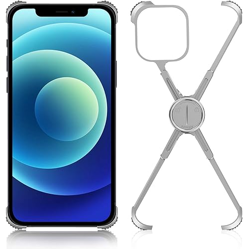 Bumper Case Compatible With iPhone 12 / 12 Pro / 12 Mini / iPhone 12 Pro Max, Metal X-Shaped iPhone Cover, Shockproof with Airbag Protective Case Phone Bracket (Silver, 5.4" iPhone12 Mini)