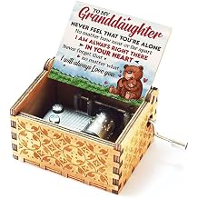 Gifts for Granddaughter from Grandpa/Grandma Hand Crank Engraved Music Box- Mechanism Antique Vintage Personalizable Gifts for Christmas/Birthday/Wedding