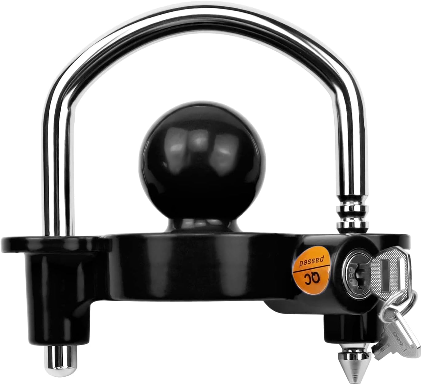 Trailer Hitch Lock Tow Ball Lock Universal Adjustable Tow Lock with 11 Locking Positions for Trailer Horsebox,Includes 2 Keys,Black