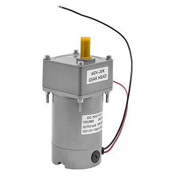 Gear Motor, 1800RPM 60W DC24V Electric Gear Motor Variable Speed Controller High Torque Adjustable Speed Motor Worm Gear Reducer Worm Geared Motor w/o Speed Controller for Packaging Printing Textile