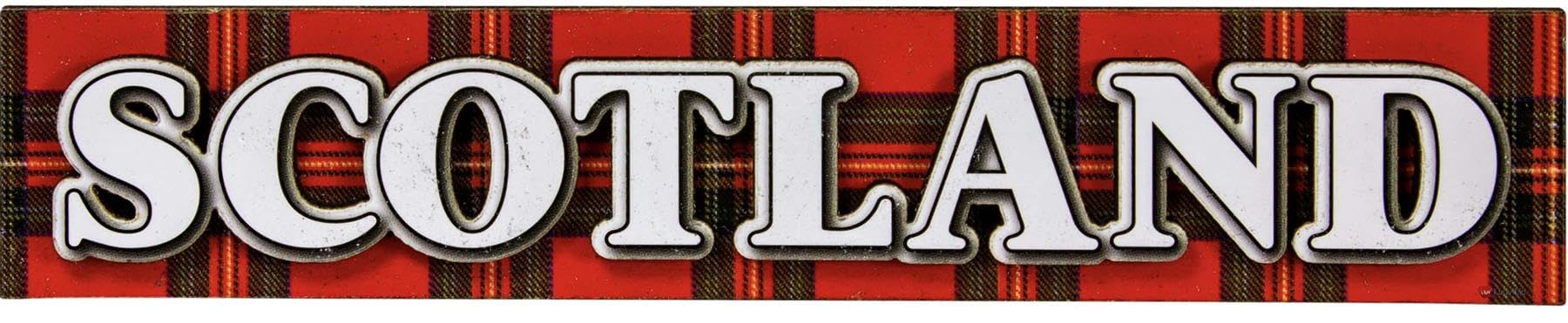 I Luv Ltd Tartan Design Fridge Magnet, Wooden Scotland Banner, Scottish Gifts