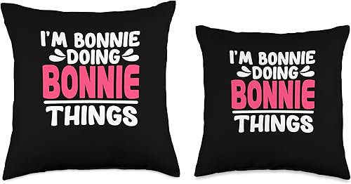 Miniatura 3 de Funny Bonnie Name Things Gift Personalized First Name Bonnie Things Throw Pillow, 18x18, Multicolor