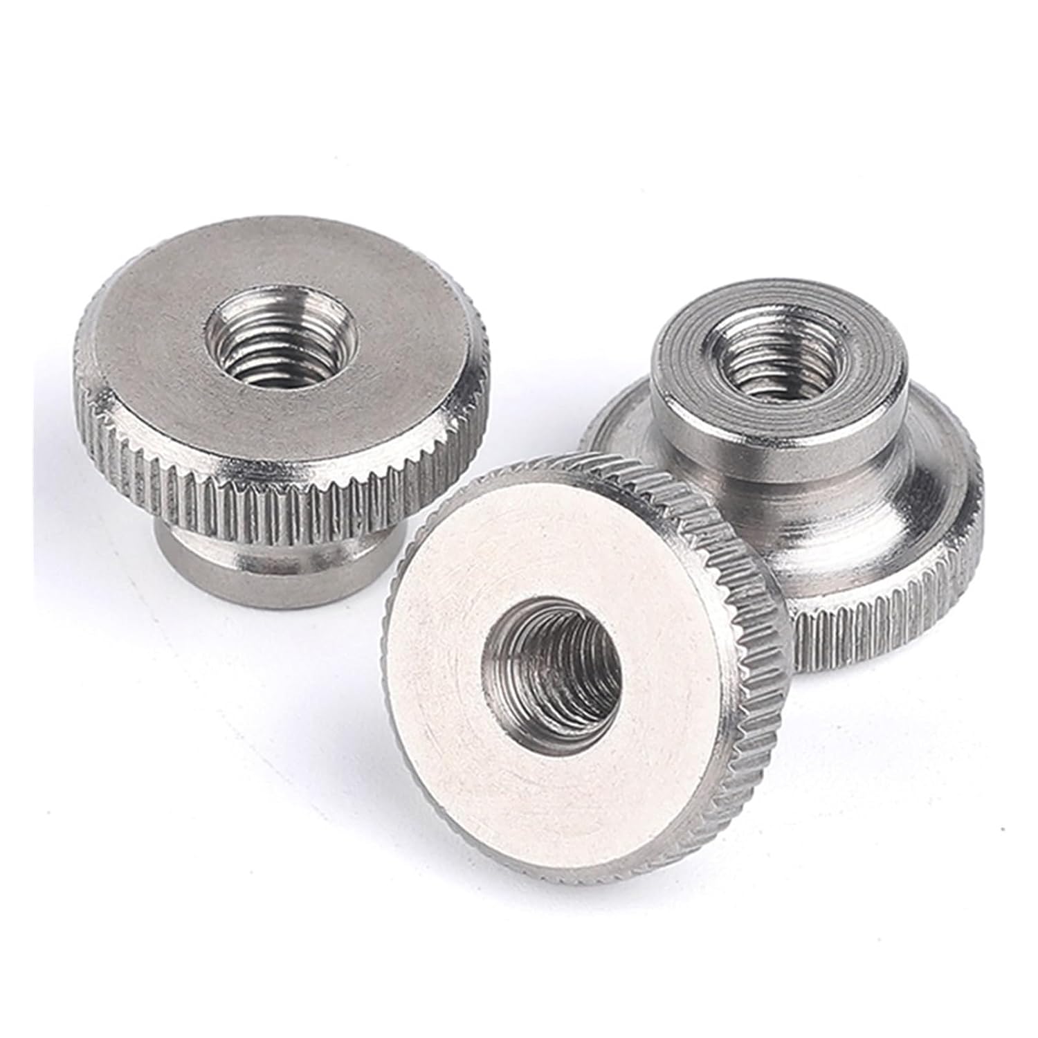 Knurled Coupling Nuts M3M4M5M6M8M10 304Stainless Steel Hand Nut GB806 High Head Knurled Thumb Through Hole Blind Hole Nut Advertising Decorative Nail(Through Hole,M10 (1Pcs))