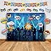 Superhéroe Paisaje Urbano Fotografía Fondo, Accesorios de Estudio, Banderas y Máscara. Ideal como de Cabina de Fotos de la Ciudad Super Hero - Portafotos para Cumpleaños, Fiestas y Eventos