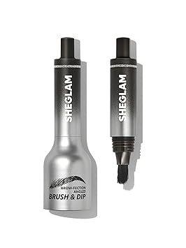 SHEGLAM Brow-Fection Angled Brush & Dip Upgraded Microblading Eyebrow Pen Long Lasting Waterproof Easy To Color-Charcoal