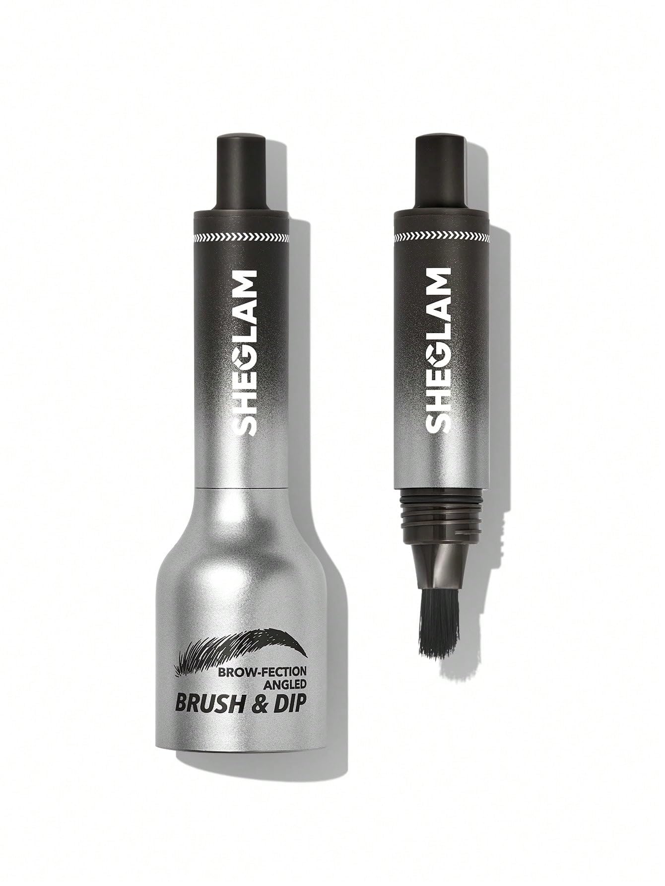 SHEGLAM Brow-Fection Angled Brush & Dip Upgraded Microblading Eyebrow Pen Long Lasting Waterproof Easy To Color-Charcoal