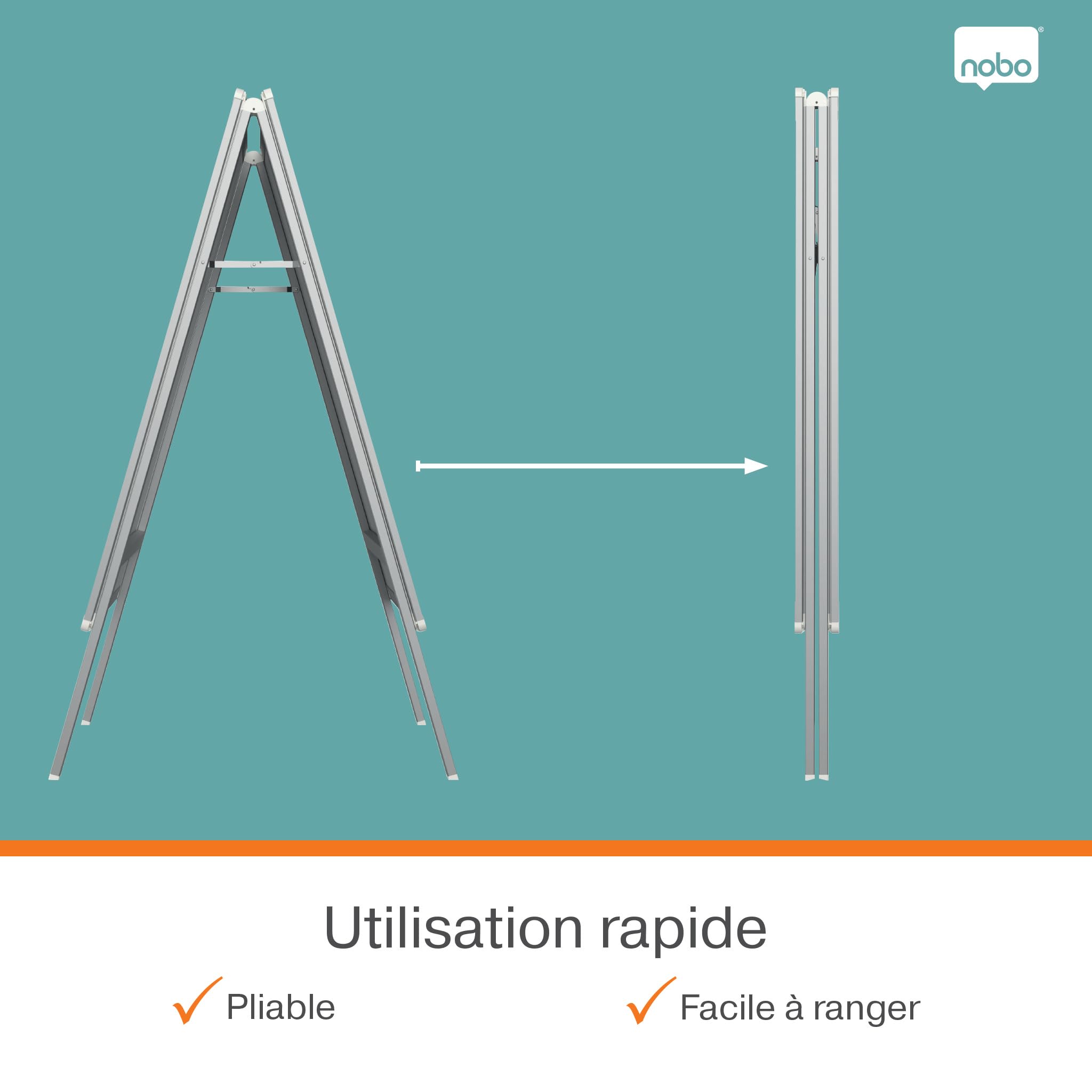 Nobo Premium Plus Panneau Trottoir A1, double face pour usage extérieur